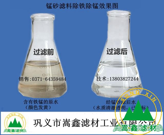 錳砂過(guò)濾前后效果圖 錳砂過(guò)濾前后效果圖